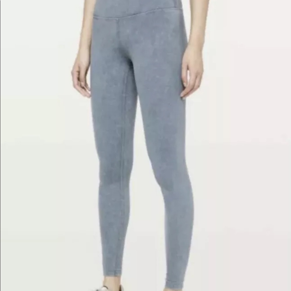 Lululemon Wunder Under High-Rise Pants - Blue Acid Wash Blue Noon  - Size 8